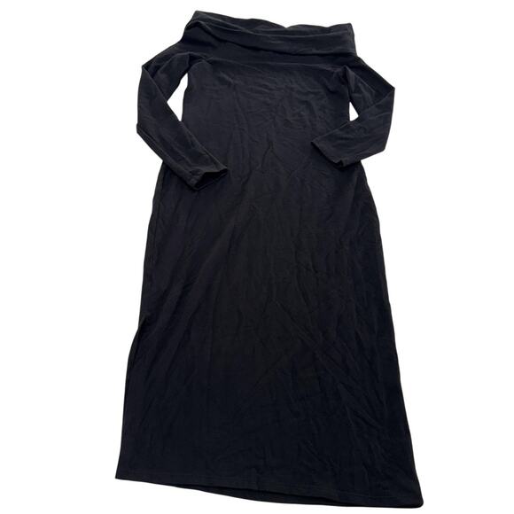 Splendid Dress Womens XS Black Off Shoulder Frenchy Terry Knit Midi SD10840 - Picture 6 of 10
